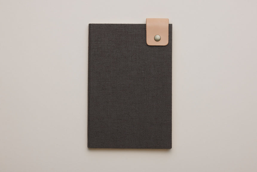 Hardcover Notebook / Charcoal +Leather storaps