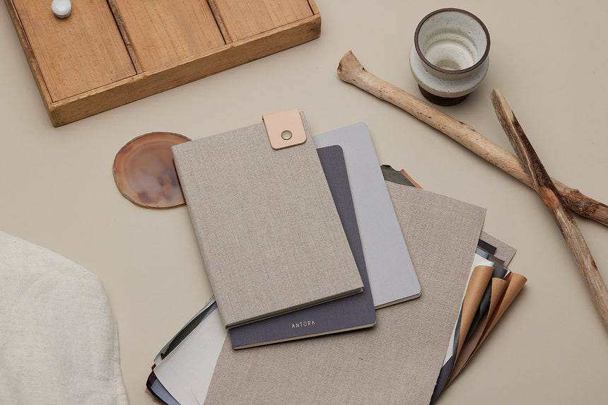 Linen Notebook / Light Gray