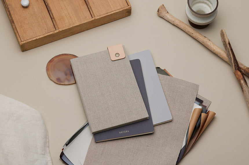 Hardcover Notebook / Natural +Leather storaps